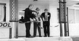 The "cutting of the ribbon" to officially open the Administration Block